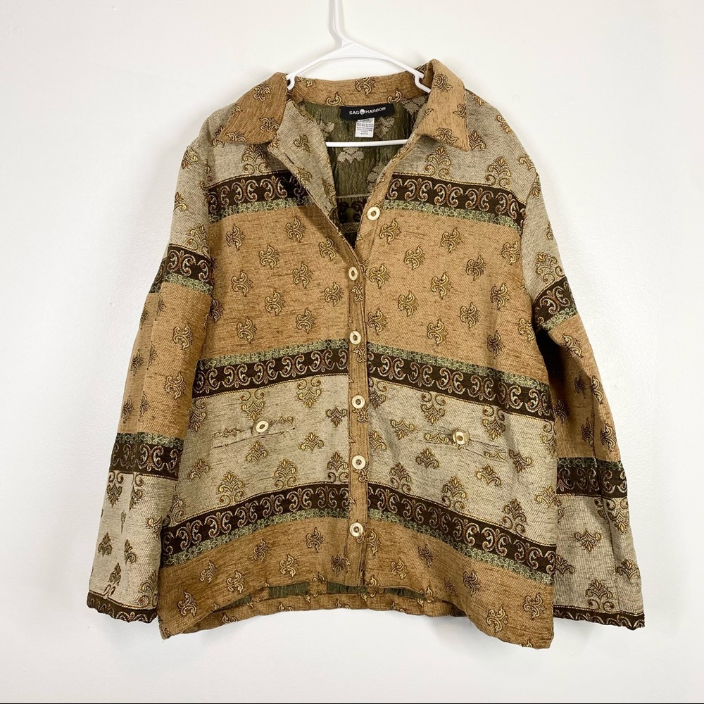 VINTAGE Cottagecore Grandma 90s Jacket Button Front 18 XL